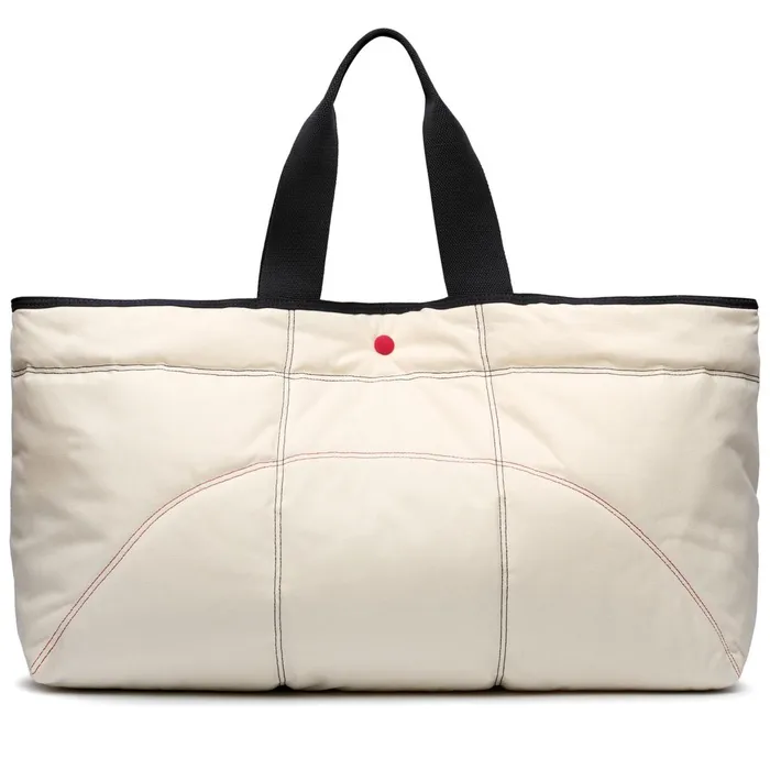 Men Bags Unisex MAXI PADDED WAXED CANVAS TOTE BAG COLORBLOCK TOTE BAG WHITE AVORIONAVYRED Superga Bags And Backpacks