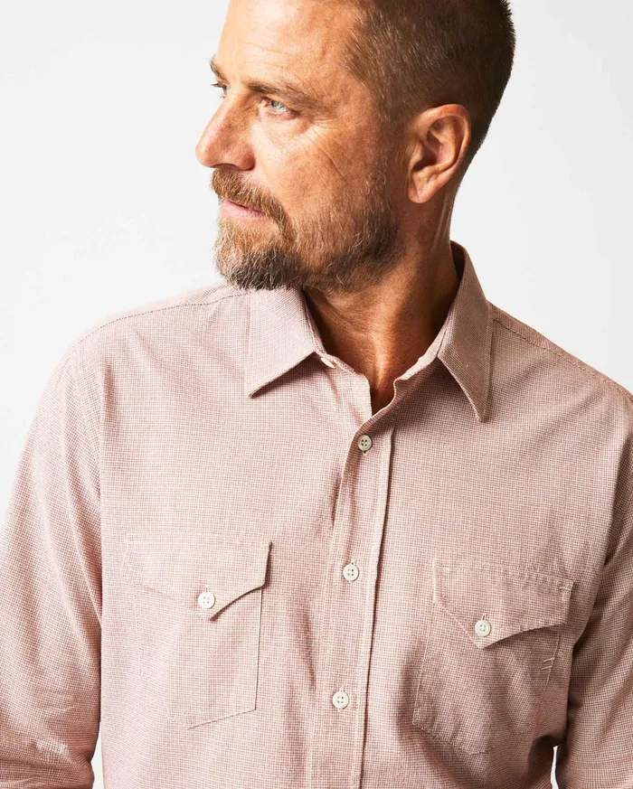 Men Basket Check Western Shirt Naturalred Billy Reid Shirting