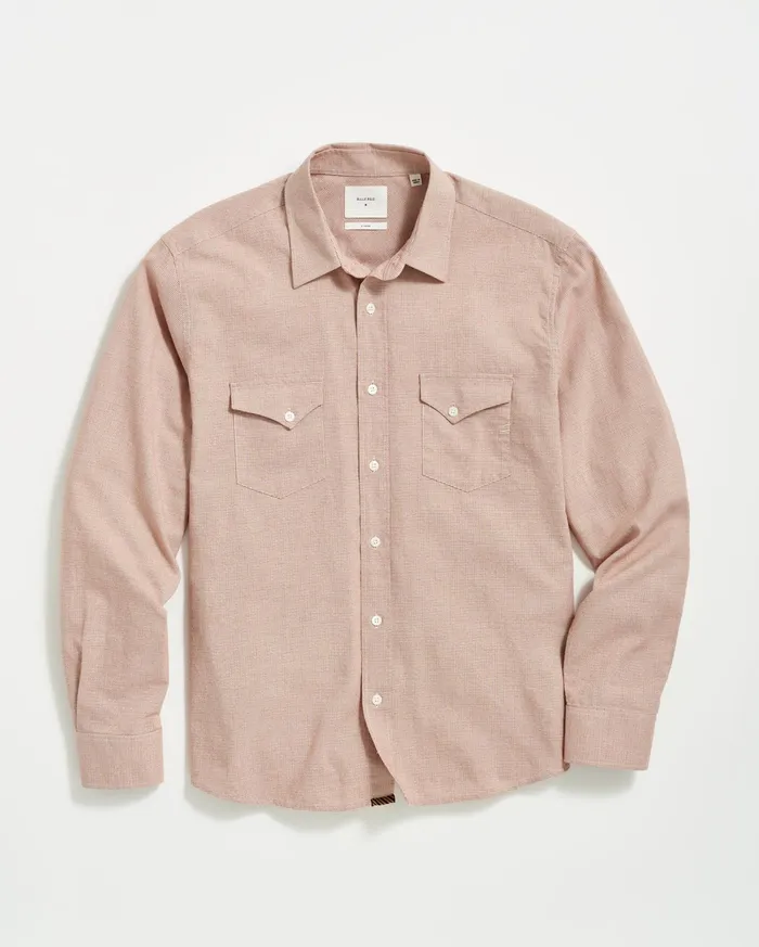 Men Basket Check Western Shirt Naturalred Billy Reid Shirting