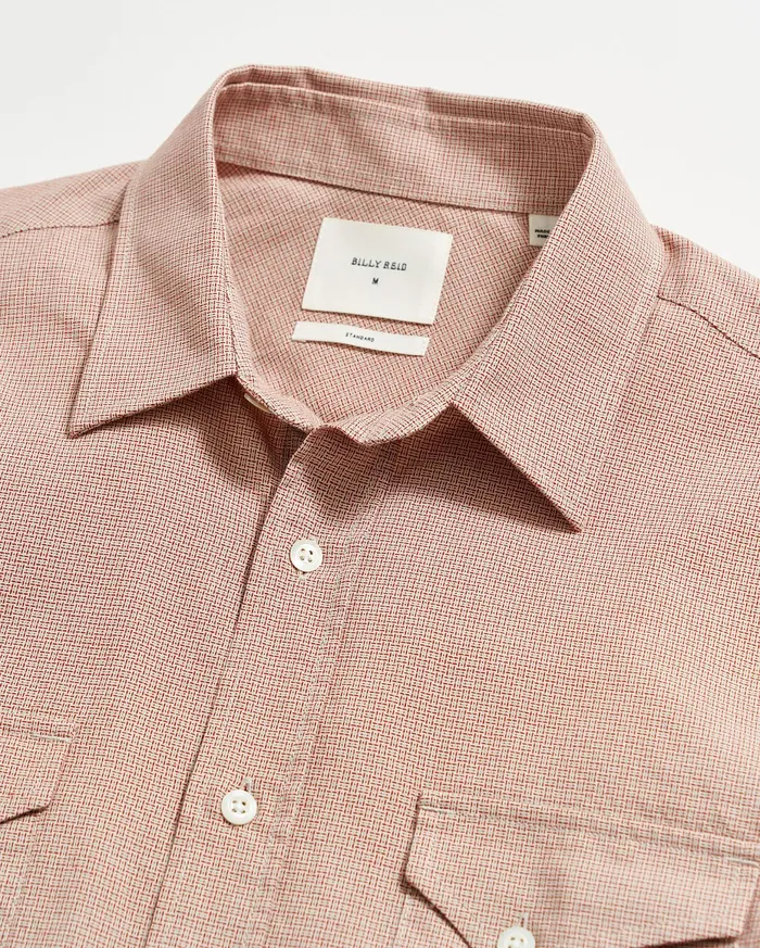Men Basket Check Western Shirt Naturalred Billy Reid Shirting
