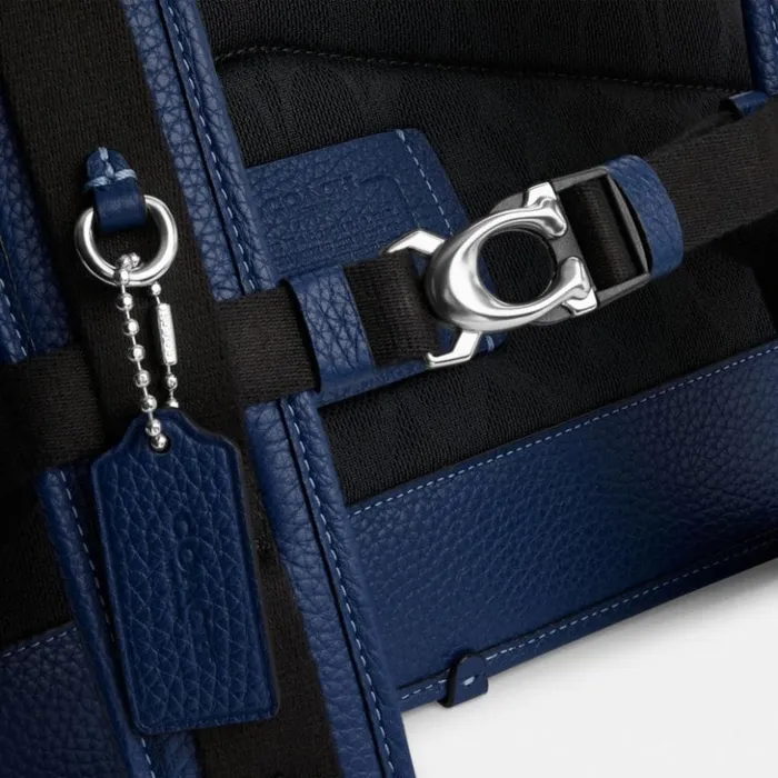 Men Beck Roll Top Backpack Deep Blue Coach Backpacks