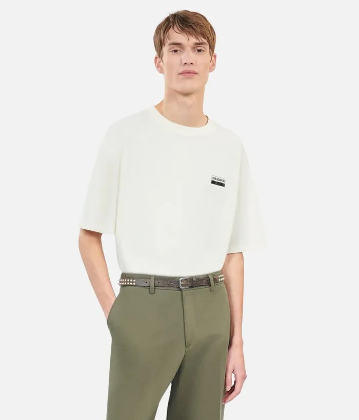 Men Belts THE KOOPLES Thin Brown Leather Belt With Spikes Men Belts THE KOOPLES Thin Brown Leather Belt With Spikes