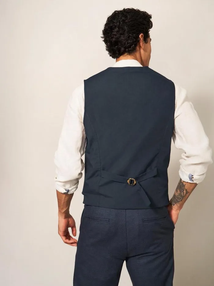 Men BLAZERS White Stuff Abbot Linen Regular Fit Waistcoat French Navy Men BLAZERS White Stuff Abbot Linen Regular Fit Waistcoat French Navy
