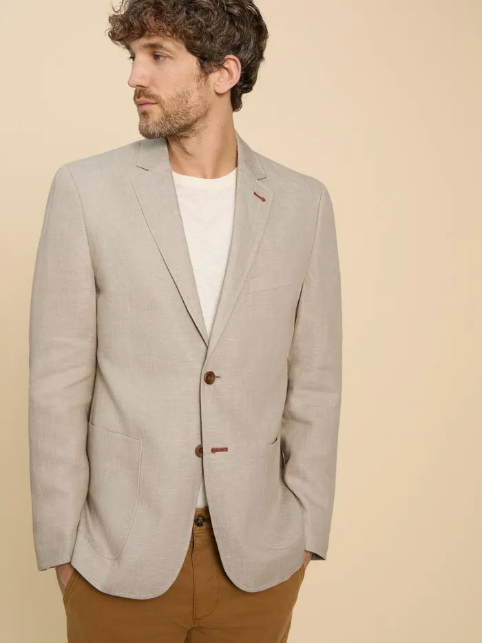 Men BLAZERS White Stuff Linen Blazer Natural White Men BLAZERS White Stuff Linen Blazer Natural White
