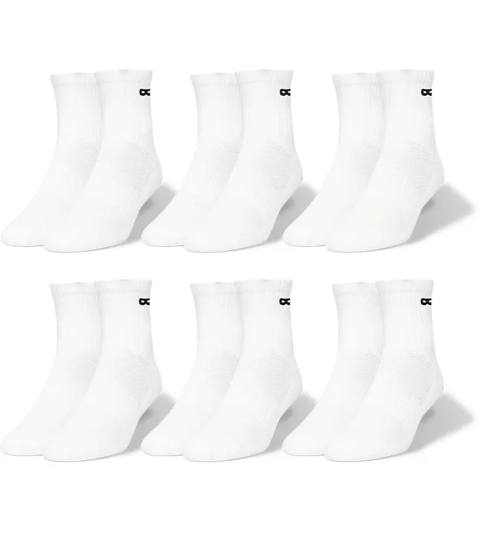 Men Bowo Cushion Ankle White Socks 6 Pack Pair Of Thieves Ankle