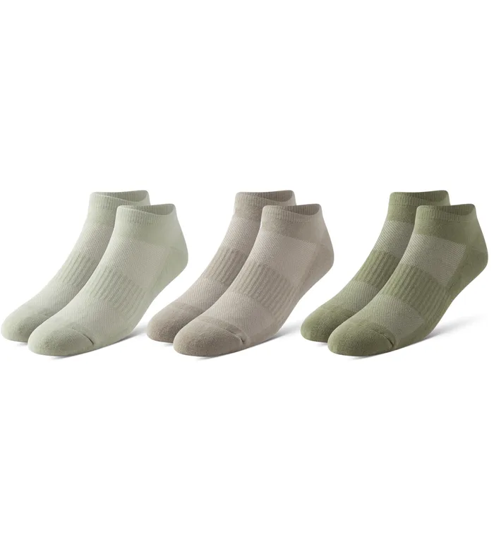 Men Bowo Cushion Low Cut Seafoam Socks 3 Pack Pair Of Thieves LowCut