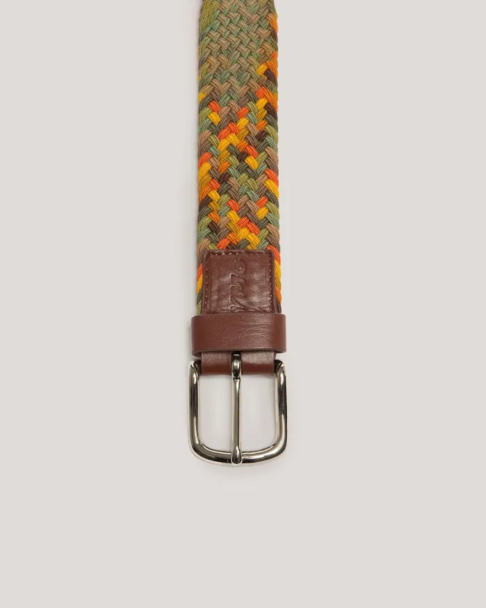 Men Braided Belt Brown Multi YMC Belts
