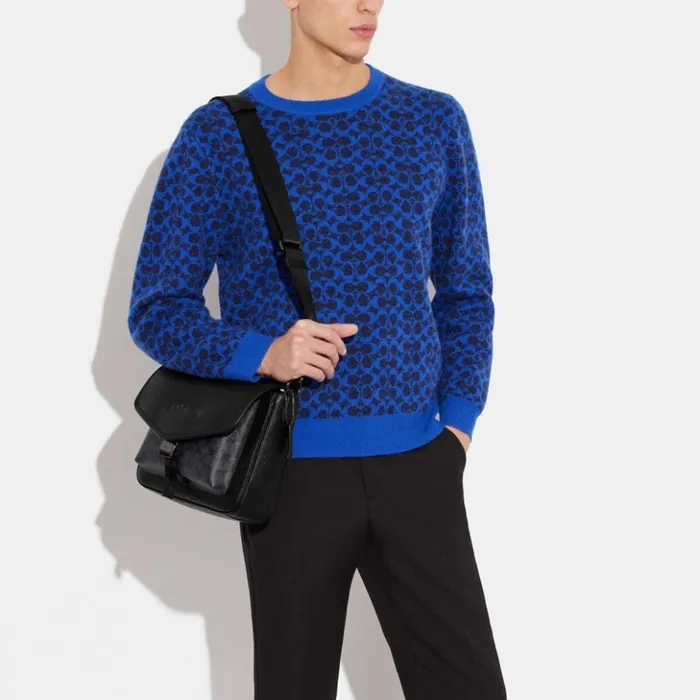 Men Charter Messenger In Signature Canvas Charcoalblack Coach Messenger and Crossbody Men Charter Messenger In Signature Canvas Charcoalblack Coach Messenger and Crossbody