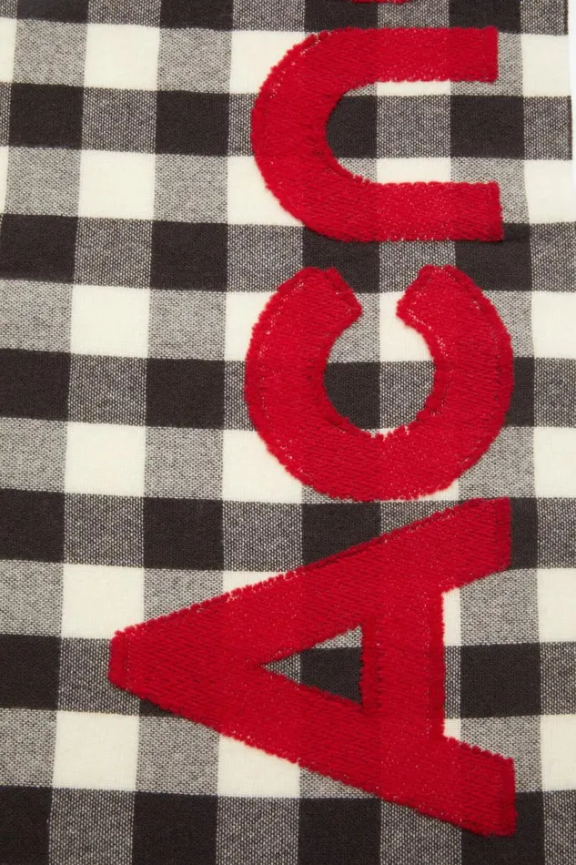 Men Check Logo Scarf Carbon Greyred Acne Studios Scarves