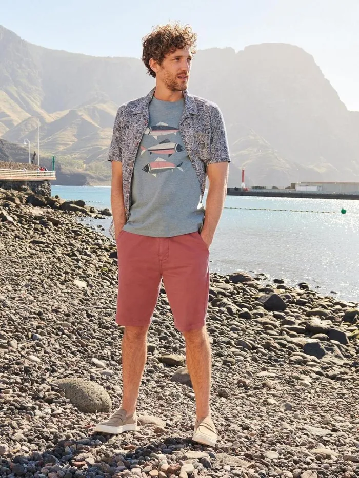 Men CHINOS White Stuff Sutton Organic Chino Short Deep Pink Men CHINOS White Stuff Sutton Organic Chino Short Deep Pink