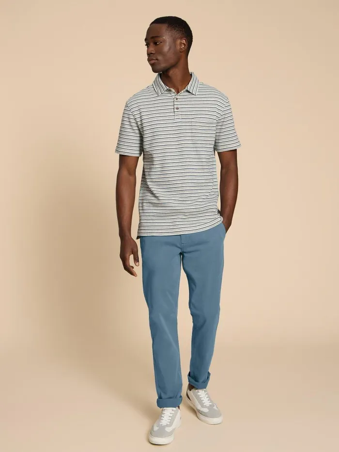 Men CHINOS White Stuff Sutton Organic Chino Trouser Mid Blue Men CHINOS White Stuff Sutton Organic Chino Trouser Mid Blue