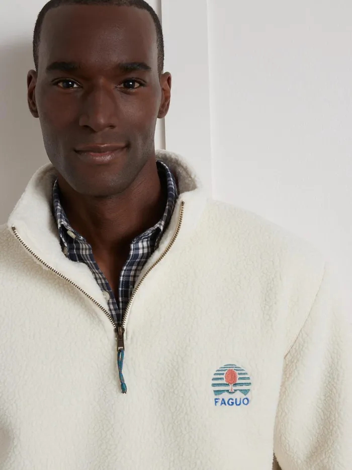 Men Clothing Cyrillus Aubiac PlushLike Knit Sweater 8211 The Faguo Collection Ecru