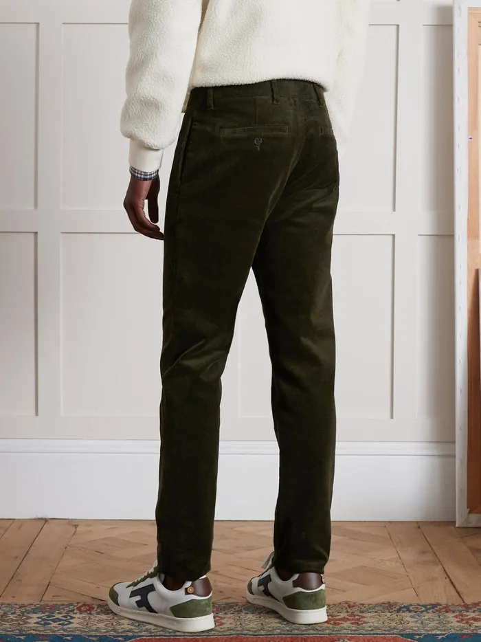 Men Clothing Cyrillus Regular Corduroy Chinos Kaki