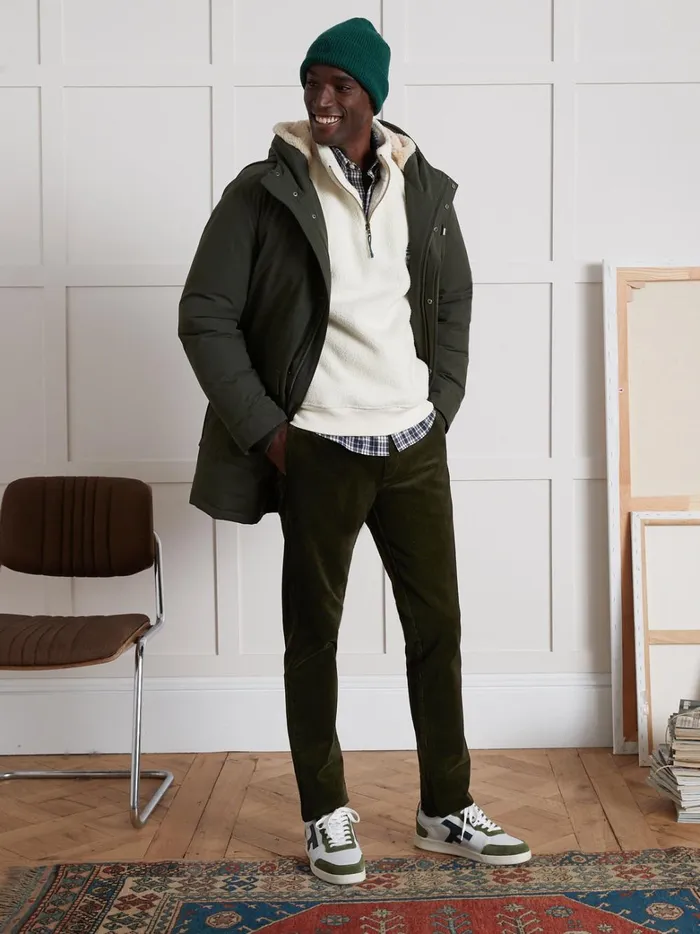 Men Clothing Cyrillus Regular Corduroy Chinos Kaki