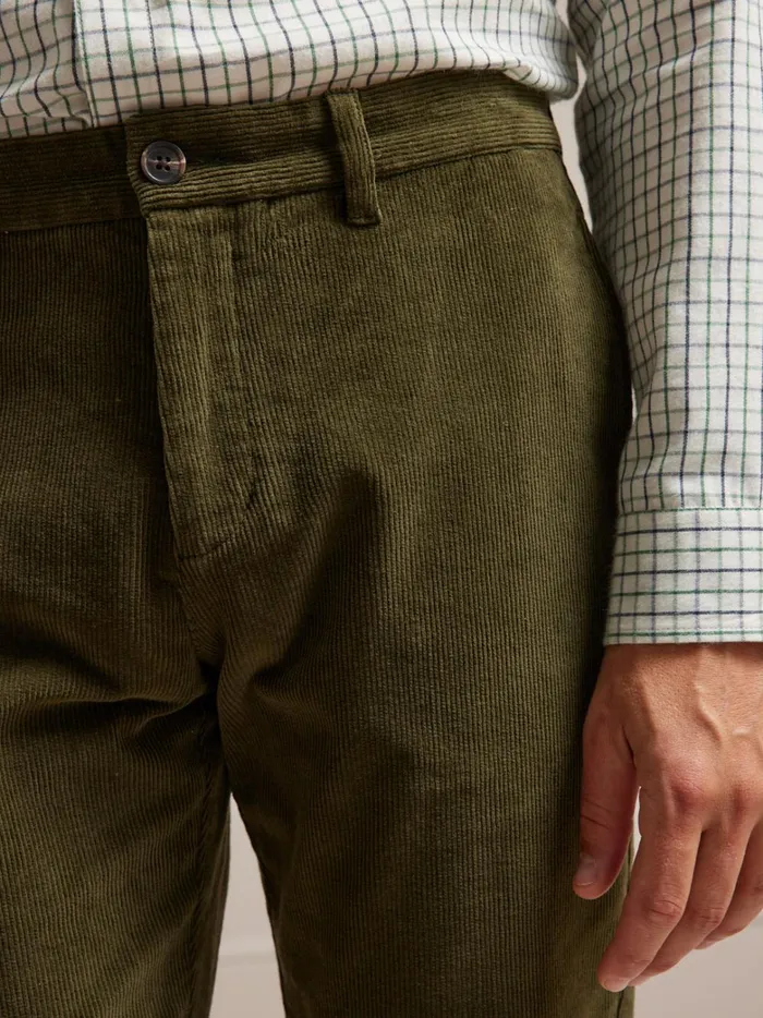 Men Clothing Cyrillus Regular Corduroy Chinos Kaki