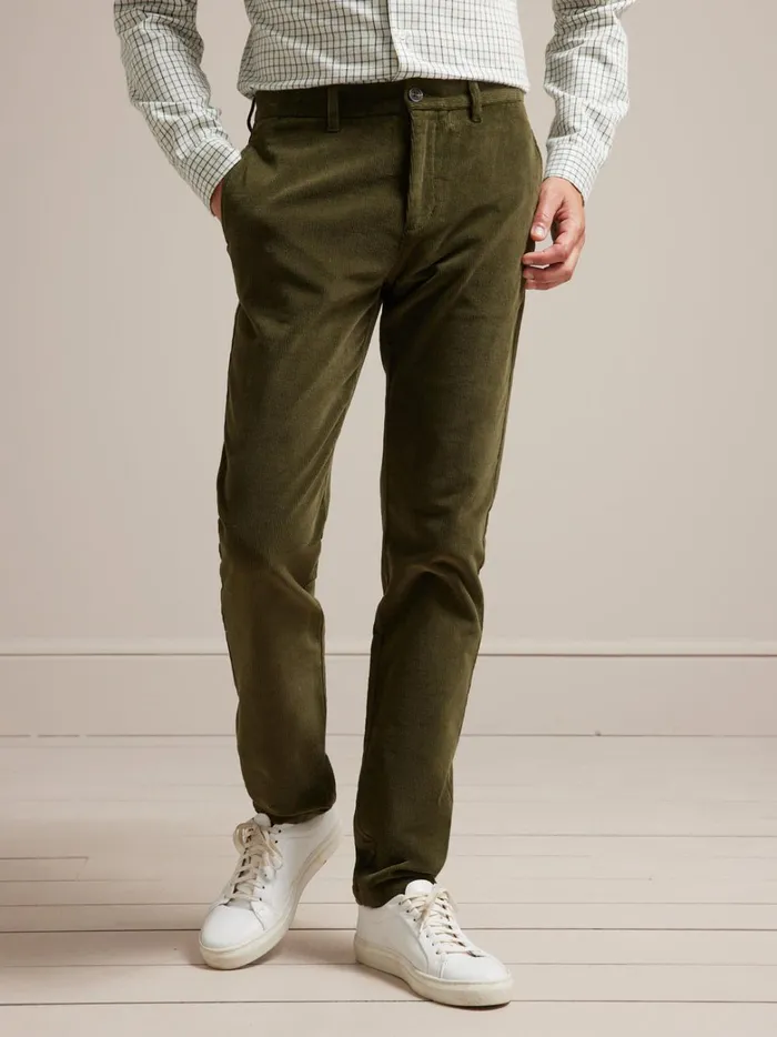 Men Clothing Cyrillus Regular Corduroy Chinos Kaki