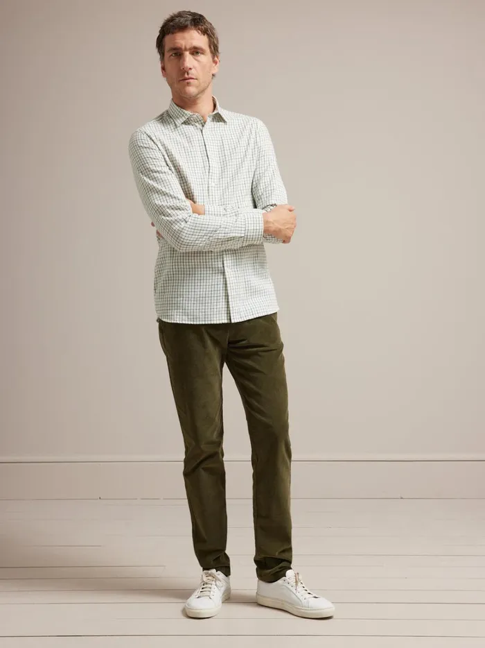Men Clothing Cyrillus Regular Corduroy Chinos Kaki