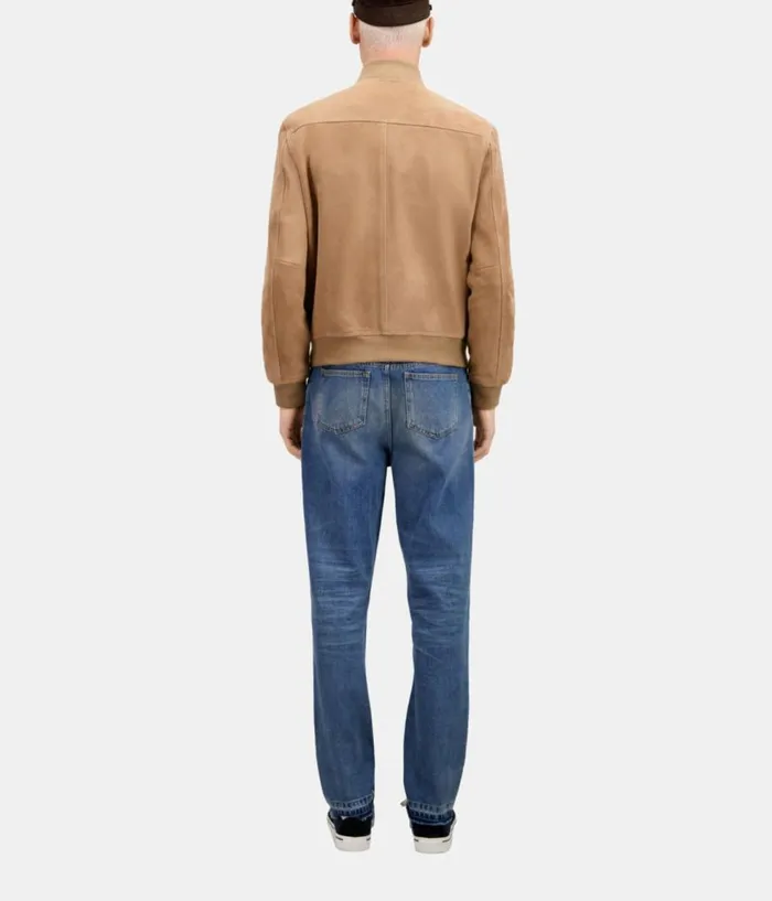 Men Coats and Jackets THE KOOPLES Beige Suede Leather Jacket Men Coats and Jackets THE KOOPLES Beige Suede Leather Jacket