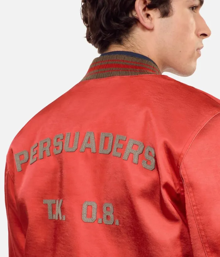 Men Coats and Jackets THE KOOPLES Red Satin Jacket With Patches Men Coats and Jackets THE KOOPLES Red Satin Jacket With Patches