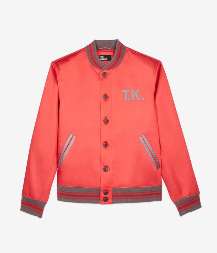 Men Coats and Jackets THE KOOPLES Red Satin Jacket With Patches Men Coats and Jackets THE KOOPLES Red Satin Jacket With Patches