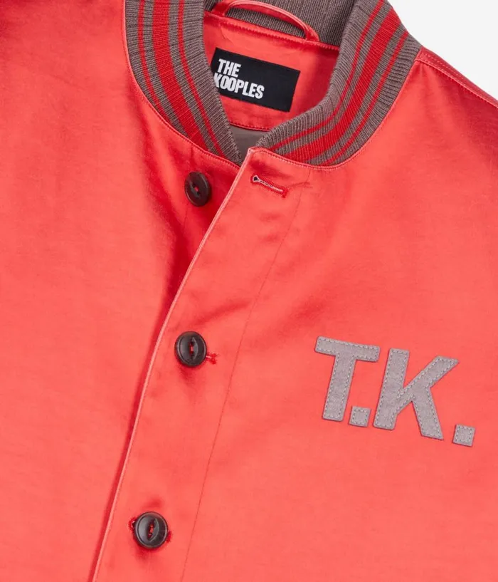 Men Coats and Jackets THE KOOPLES Red Satin Jacket With Patches Men Coats and Jackets THE KOOPLES Red Satin Jacket With Patches