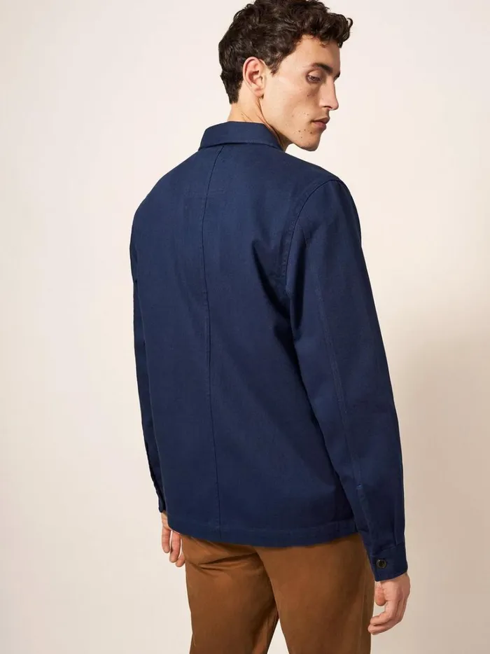 Men COATS and JACKETS White Stuff Fabien Chore Jacket French Navy Men COATS and JACKETS White Stuff Fabien Chore Jacket French Navy