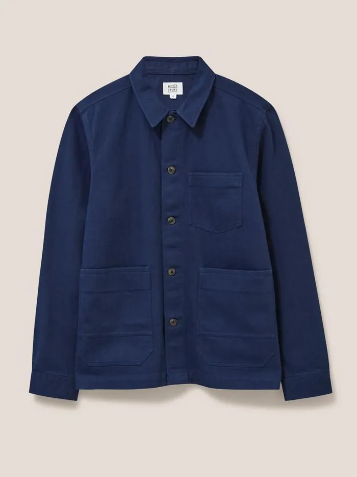 Men COATS and JACKETS White Stuff Fabien Chore Jacket French Navy Men COATS and JACKETS White Stuff Fabien Chore Jacket French Navy