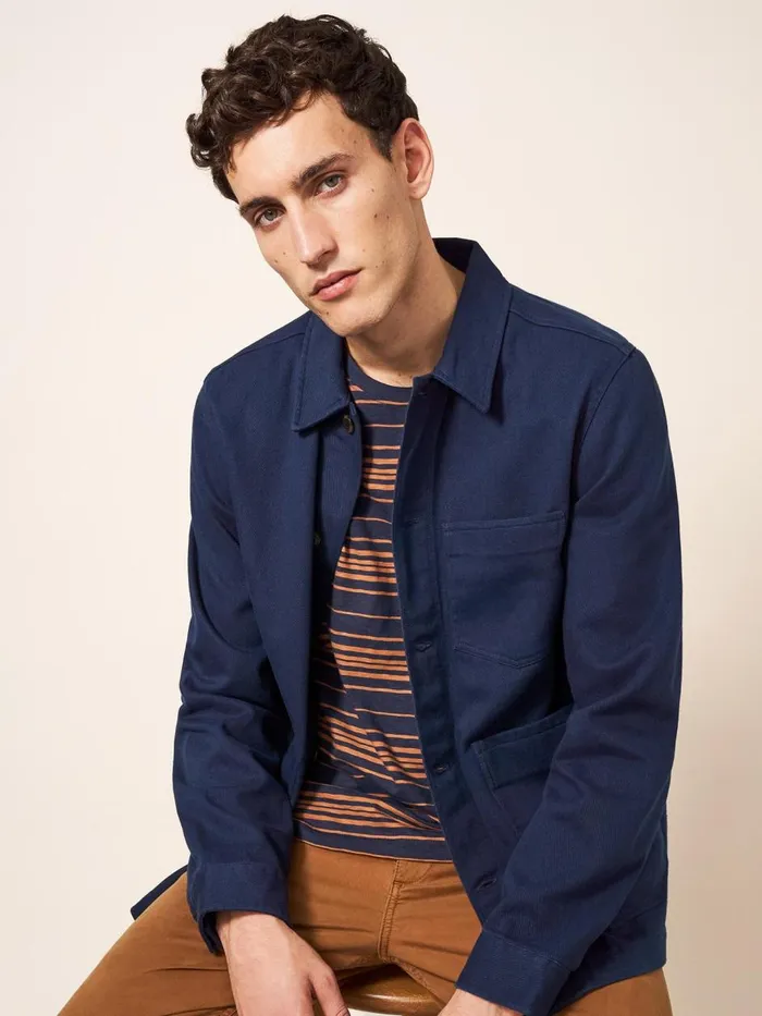 Men COATS and JACKETS White Stuff Fabien Chore Jacket French Navy Men COATS and JACKETS White Stuff Fabien Chore Jacket French Navy