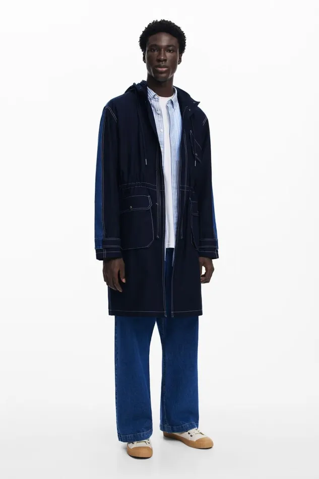 Men Coats And Jackets Desigual Denim Parka