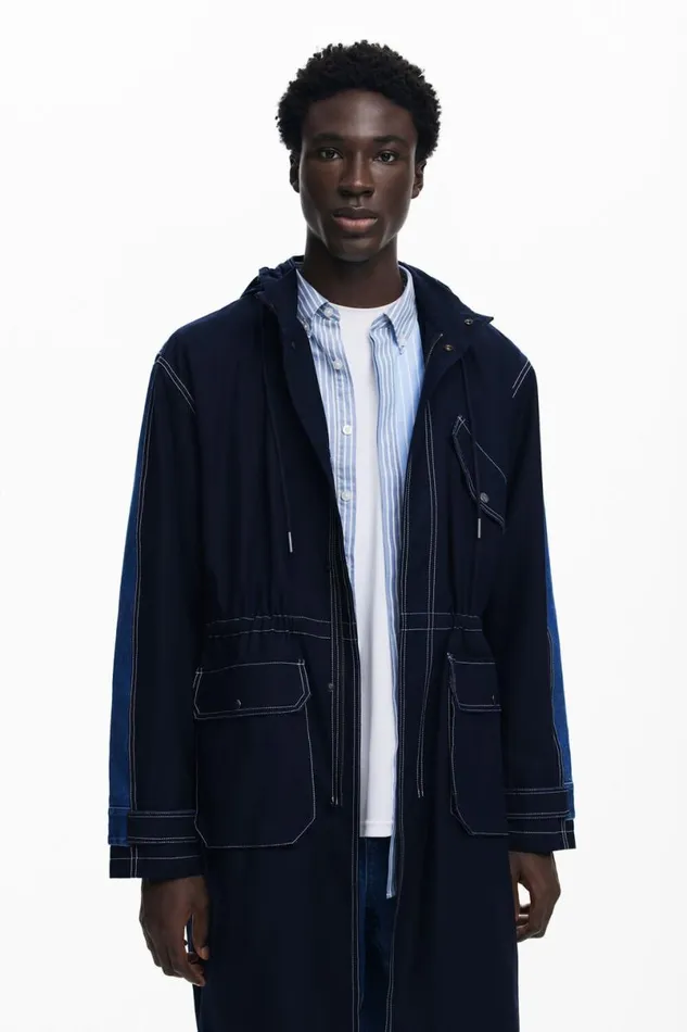 Men Coats And Jackets Desigual Denim Parka