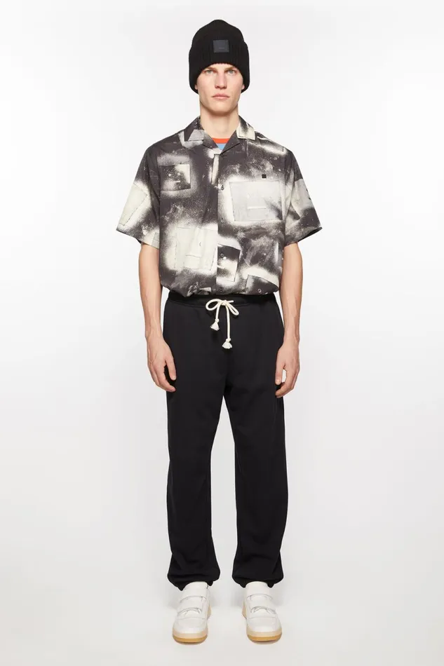Men Cotton Sweatpants Black Acne Studios Trousers