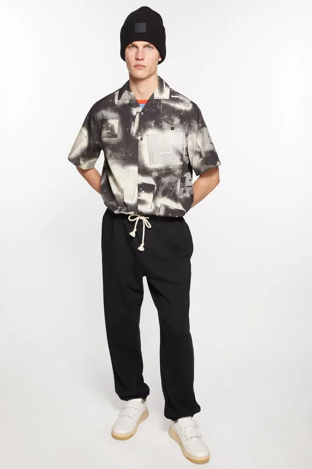 Men Cotton Sweatpants Black Acne Studios Trousers