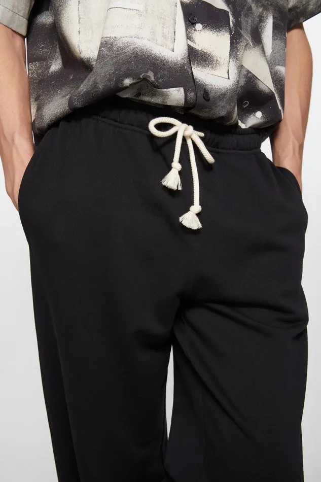 Men Cotton Sweatpants Black Acne Studios Trousers