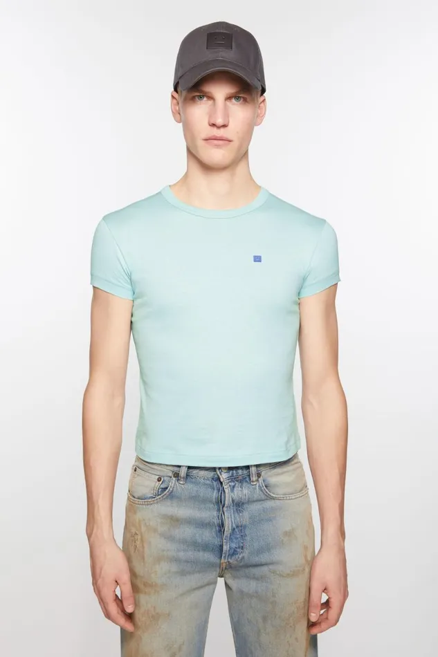 Men Crew Neck Tshirt 8211 Fitted Fit Dusty Blue Acne Studios Tshirts