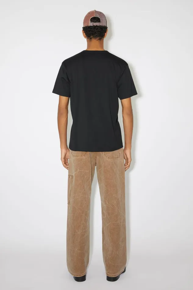 Men Crew Neck Tshirt Regular Fit Black Acne Studios Tshirts