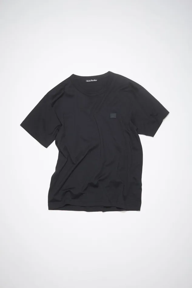 Men Crew Neck Tshirt Regular Fit Black Acne Studios Tshirts