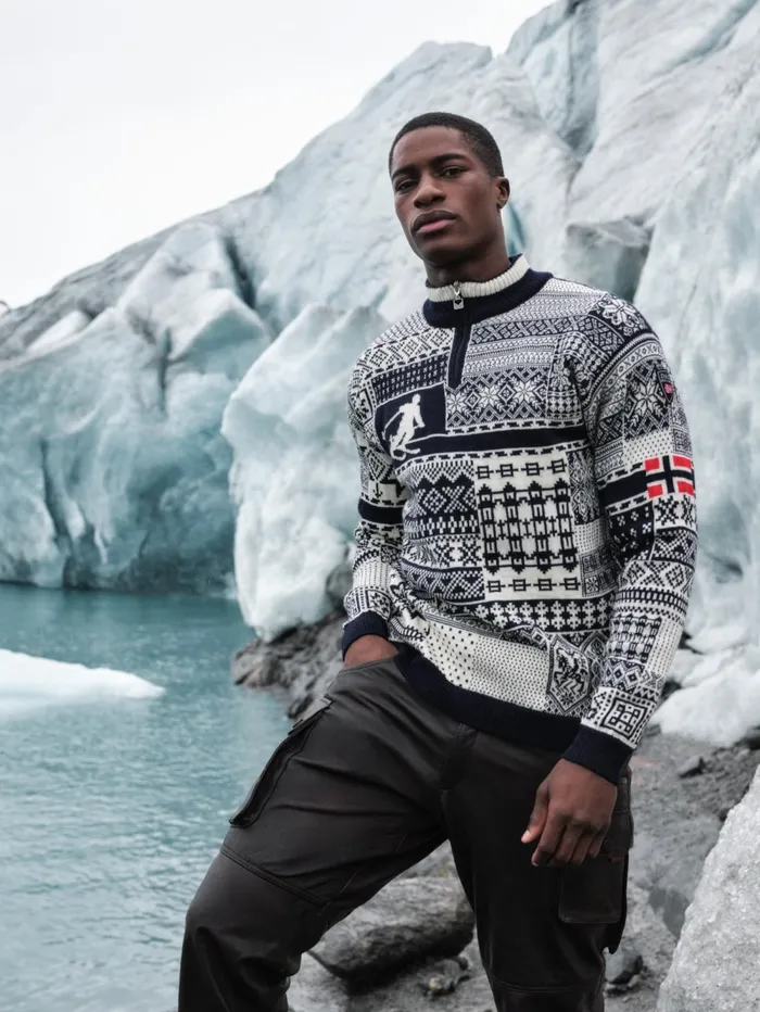Men Dale Of Norway Halfzip History Sweater 8211 Norwegian Wool