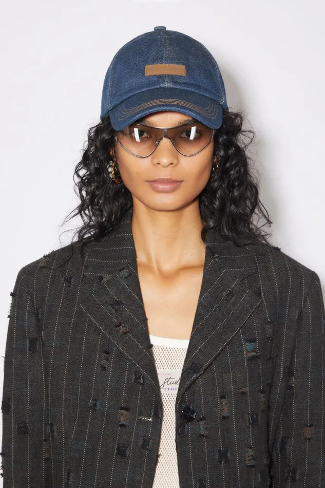 Men Denim Baseball Cap Indigo Blue Acne Studios Hats