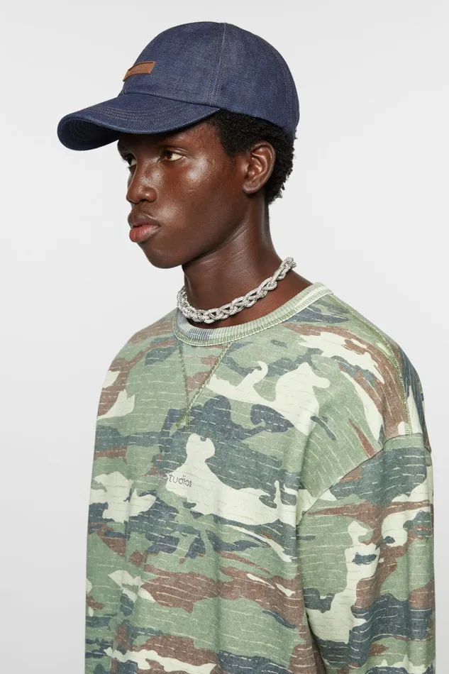 Men Denim Baseball Cap Indigo Blue Acne Studios Hats