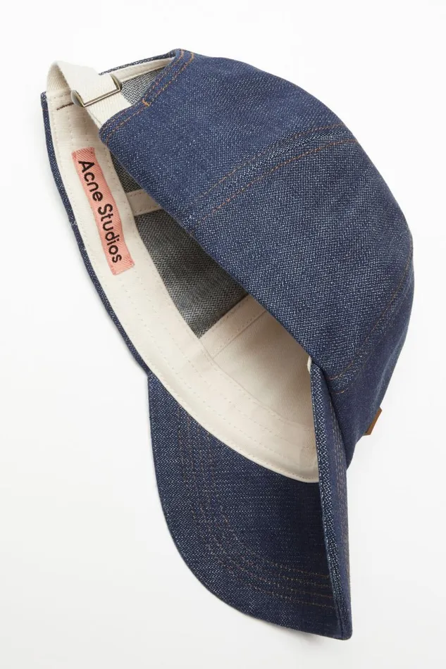 Men Denim Baseball Cap Indigo Blue Acne Studios Hats