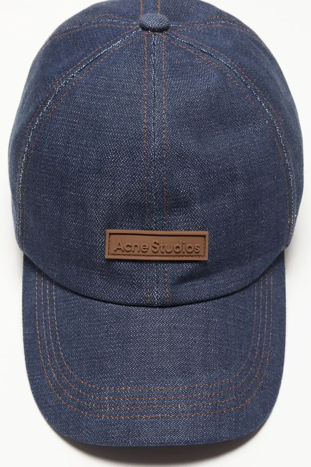 Men Denim Baseball Cap Indigo Blue Acne Studios Hats