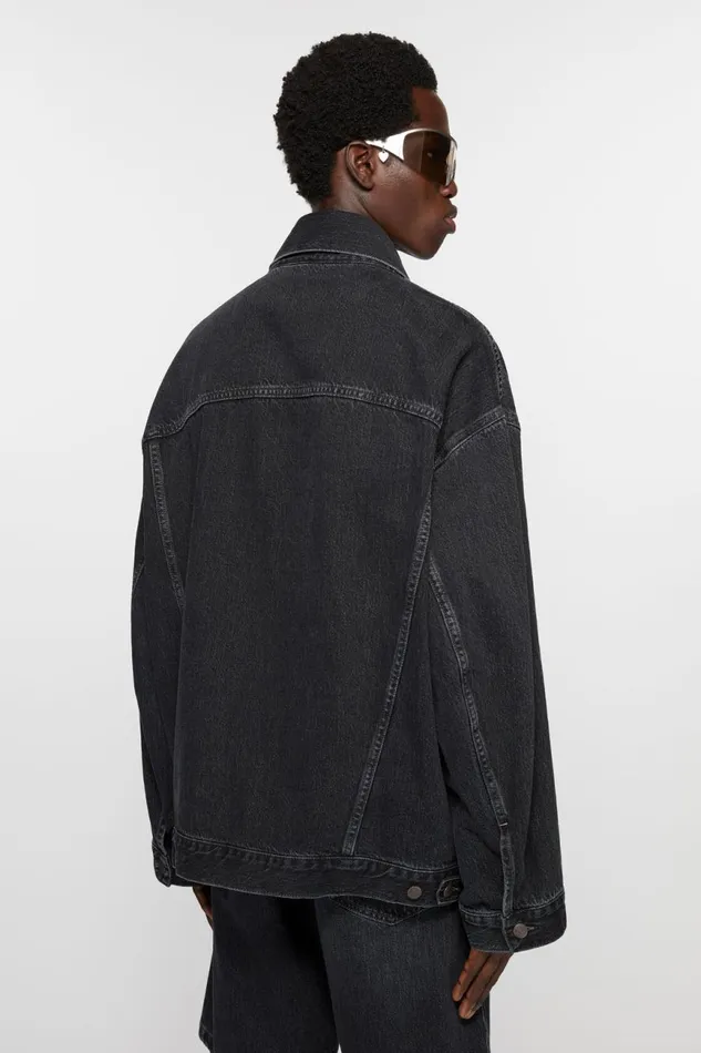 Men Denim Jacket 8211 Oversized Unisex Fit Black Acne Studios Outerwear