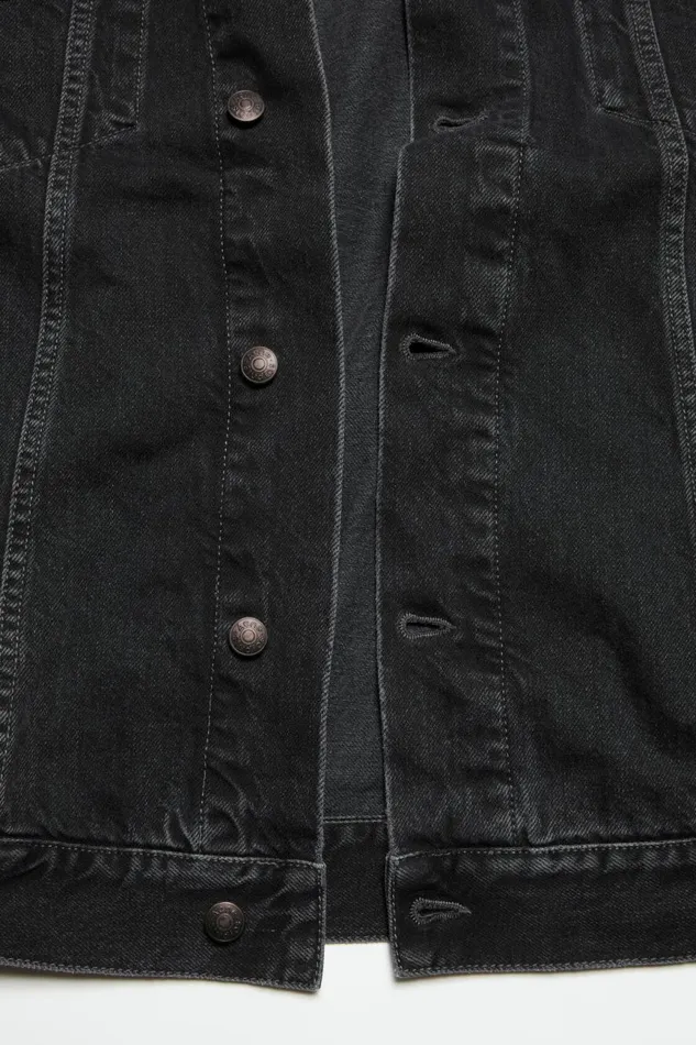 Men Denim Jacket 8211 Oversized Unisex Fit Black Acne Studios Outerwear
