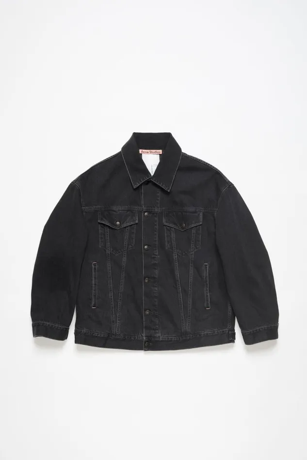 Men Denim Jacket 8211 Oversized Unisex Fit Black Acne Studios Outerwear