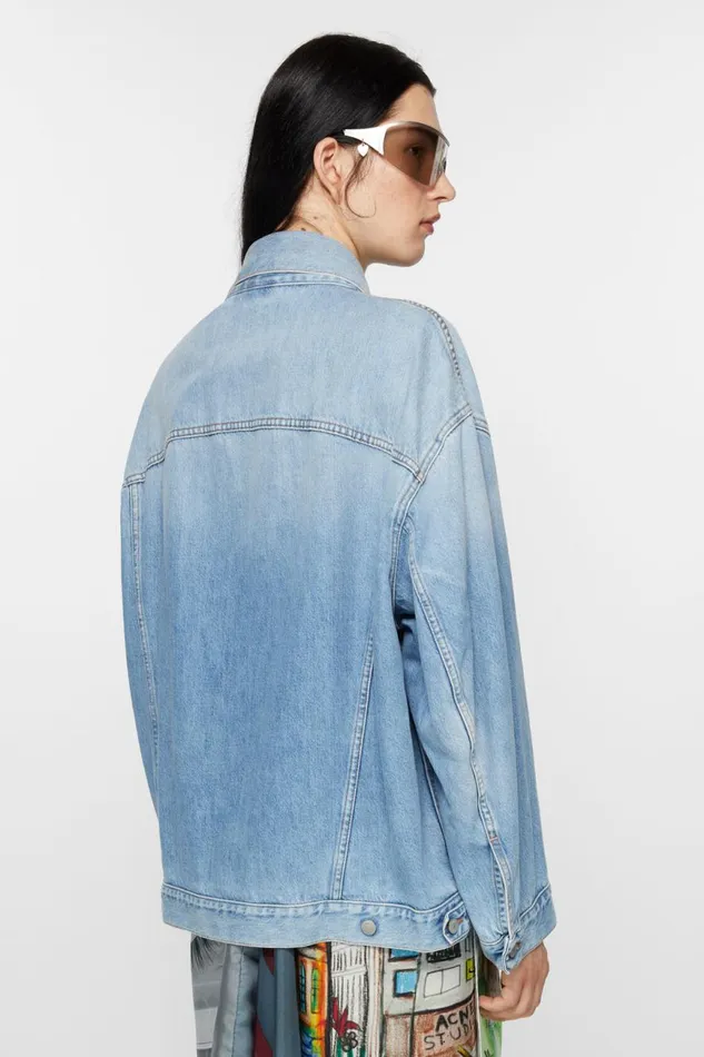 Men Denim Jacket 8211 Oversized Unisex Fit Light Blue Acne Studios Outerwear