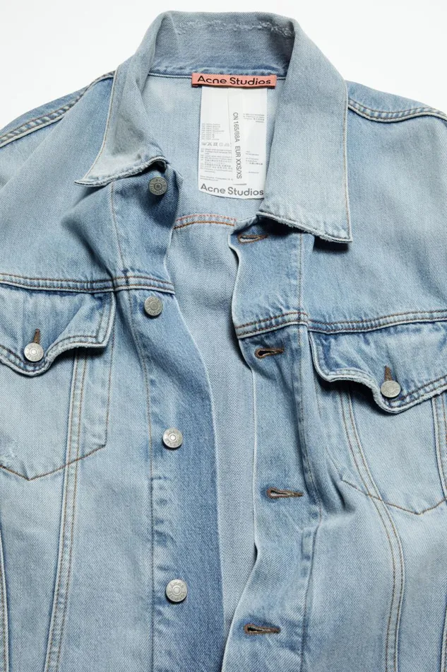 Men Denim Jacket 8211 Oversized Unisex Fit Light Blue Acne Studios Outerwear