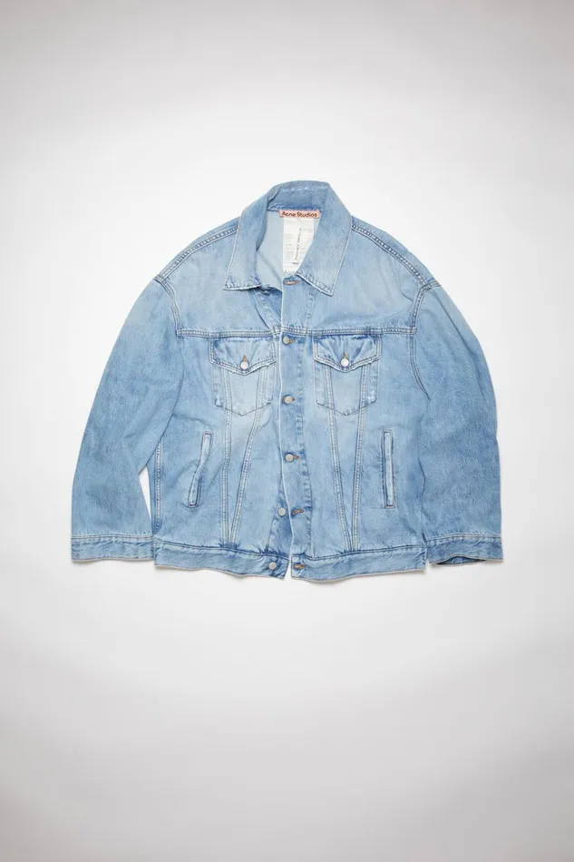 Men Denim Jacket 8211 Oversized Unisex Fit Light Blue Acne Studios Outerwear