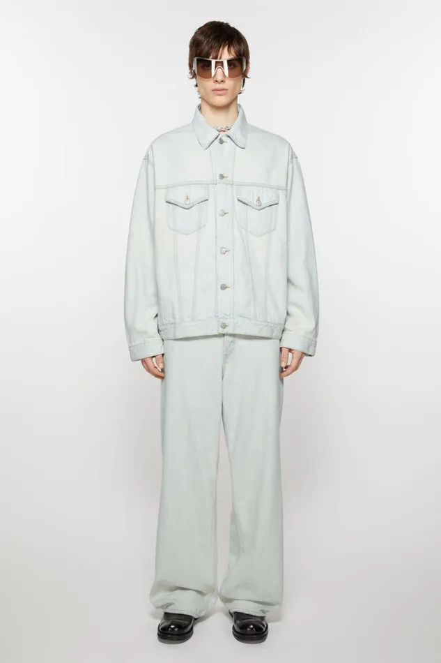 Men Denim Jacket 8211 Relaxed Fit Light Blue Acne Studios Outerwear