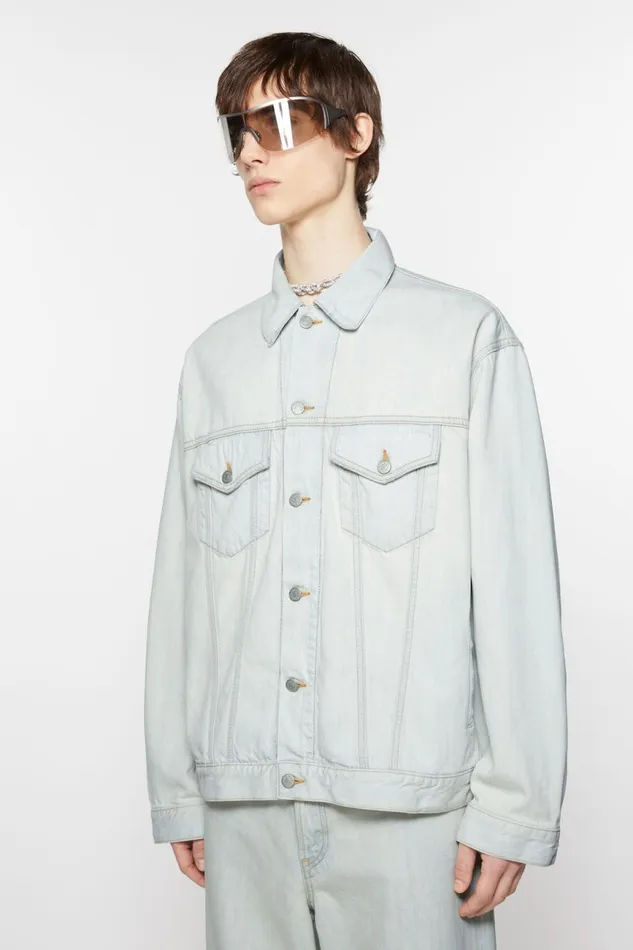 Men Denim Jacket 8211 Relaxed Fit Light Blue Acne Studios Outerwear