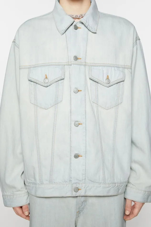 Men Denim Jacket 8211 Relaxed Fit Light Blue Acne Studios Outerwear